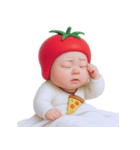 トマトのコスチュームを着た赤ちゃん (NT)（個別スタンプ：7）