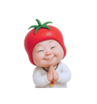トマトのコスチュームを着た赤ちゃん (NT)（個別スタンプ：35）