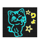 飛び出すネオン猫（個別スタンプ：2）