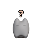 ぷっくり3D白ねこちゃんスタンプ（個別スタンプ：18）