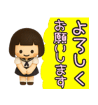 ずっと使えるセーラー服のかわいい女の子（個別スタンプ：2）