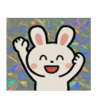 キラキラシール風ラッキーうさぎ@SFW（個別スタンプ：1）