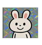 キラキラシール風ラッキーうさぎ@SFW（個別スタンプ：4）