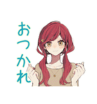 自己肯定感低め★普段着赤髪女子（個別スタンプ：10）