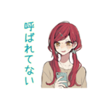 自己肯定感低め★普段着赤髪女子（個別スタンプ：16）
