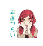 自己肯定感低め★普段着赤髪女子（個別スタンプ：25）