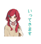 自己肯定感低め★普段着赤髪女子（個別スタンプ：30）