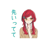 自己肯定感低め★普段着赤髪女子（個別スタンプ：32）
