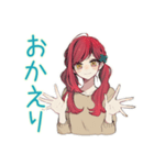 自己肯定感低め★普段着赤髪女子（個別スタンプ：34）