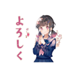 勉強会★集合と持ち物確認★制服の女の子（個別スタンプ：3）