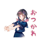 勉強会★集合と持ち物確認★制服の女の子（個別スタンプ：12）