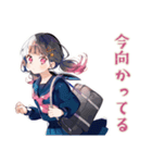 勉強会★集合と持ち物確認★制服の女の子（個別スタンプ：14）