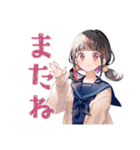 勉強会★集合と持ち物確認★制服の女の子（個別スタンプ：20）