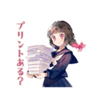 勉強会★集合と持ち物確認★制服の女の子（個別スタンプ：24）