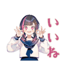 勉強会★集合と持ち物確認★制服の女の子（個別スタンプ：28）