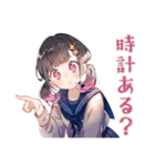 勉強会★集合と持ち物確認★制服の女の子（個別スタンプ：30）