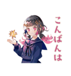 勉強会★集合と持ち物確認★制服の女の子（個別スタンプ：37）