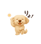 ふわもこ犬の毎日使える基本スタンプ8種（個別スタンプ：1）