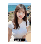 summer cute face qEJ8（個別スタンプ：38）