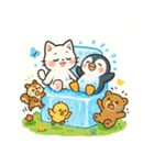 白猫とペンギン夏まつり大勝負！【第二弾】（個別スタンプ：2）