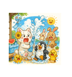 白猫とペンギン夏まつり大勝負！【第二弾】（個別スタンプ：7）