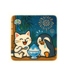 白猫とペンギン夏まつり大勝負！【第二弾】（個別スタンプ：11）