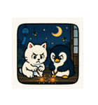 白猫とペンギン夏まつり大勝負！【第二弾】（個別スタンプ：13）