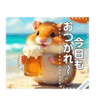 【酒】ハムスター☆ビール好き（個別スタンプ：1）