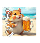 【酒】ハムスター☆ビール好き（個別スタンプ：5）