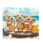 【酒】ハムスター☆ビール好き（個別スタンプ：14）