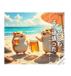 【酒】ハムスター☆ビール好き（個別スタンプ：15）