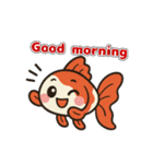 ゆるかわ金魚 癒しスタンプ 英語ver.（個別スタンプ：1）
