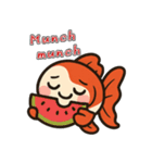 ゆるかわ金魚 癒しスタンプ 英語ver.（個別スタンプ：16）