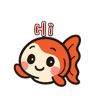 ゆるかわ金魚 癒しスタンプ 英語ver.（個別スタンプ：28）