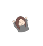 前髪なしロングヘアの女の子(事務員)（個別スタンプ：2）
