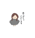 前髪なしロングヘアの女の子(事務員)（個別スタンプ：4）
