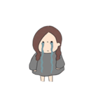 前髪なしロングヘアの女の子(事務員)（個別スタンプ：22）