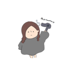 前髪なしロングヘアの女の子(事務員)（個別スタンプ：34）