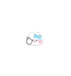 超小さいうしゃぎ！！1 水色（個別スタンプ：15）