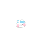 超小さいうしゃぎ！！1 水色（個別スタンプ：18）