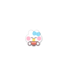 超小さいうしゃぎ！！1 水色（個別スタンプ：33）