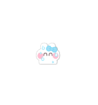 超小さいうしゃぎ！！1 水色（個別スタンプ：34）