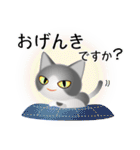 色々な猫6-1 短毛-立ち耳-グレー白（個別スタンプ：4）