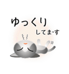 色々な猫6-1 短毛-立ち耳-グレー白（個別スタンプ：18）