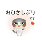 色々な猫6-2 短毛-垂れ耳-グレー白（個別スタンプ：3）