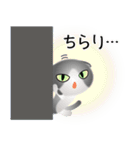 色々な猫6-2 短毛-垂れ耳-グレー白（個別スタンプ：6）