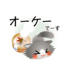 色々な猫6-3 長毛-立ち耳-グレー白（個別スタンプ：28）