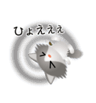 色々な猫6-3 長毛-立ち耳-グレー白（個別スタンプ：35）