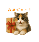 ふわふわ三毛猫の毎日使えるスタンプ（個別スタンプ：15）