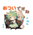 残暑 猛暑 夏♡猫耳ガールとネコ（個別スタンプ：14）